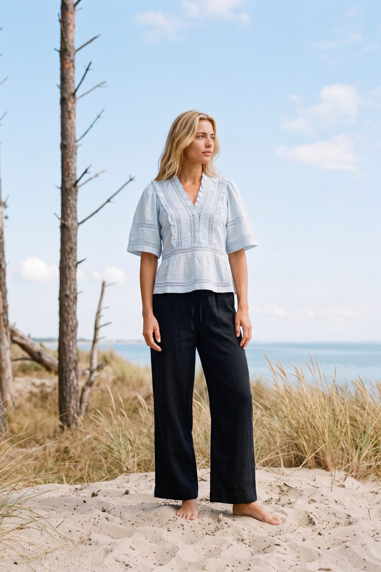 Miene Voile bluse - lyseblå
